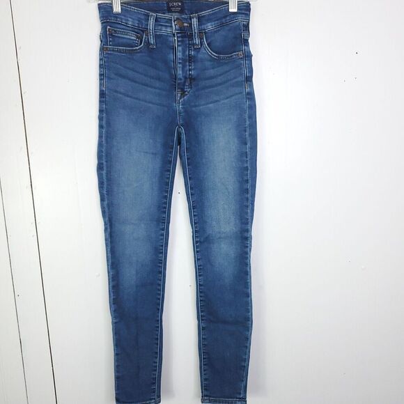 J Crew Jeans Womens 24 High Rise Skinny Medium Wash Ankle Stretch Modest Office - Picture 1 of 10